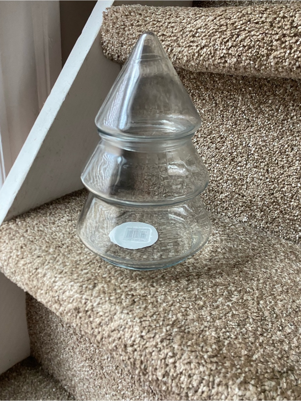 Clear Glass Tree-Shaped Decorative Jar